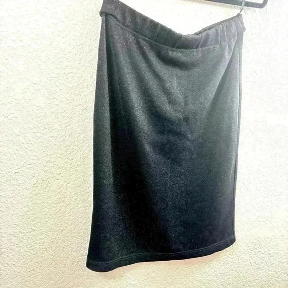 Vintage Betty Barclay Black Shimmer Clingy Midi Knee Length Skirt - Size 36 - Picture 3 of 6